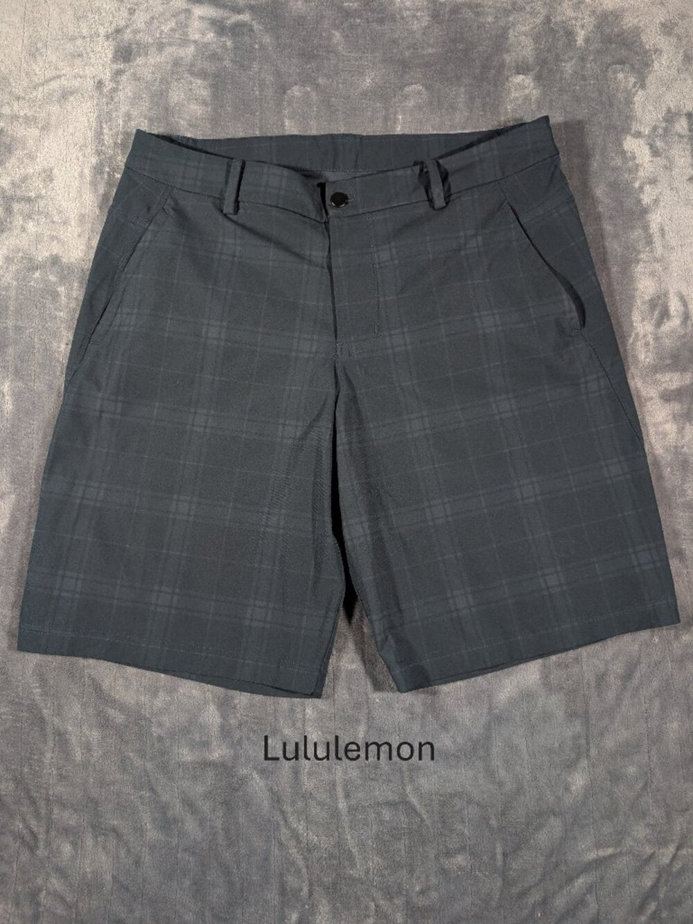Lululemon Shorts Mens 38 Green Plaid ABC Golf Performance Stretch Outdoor, 1299